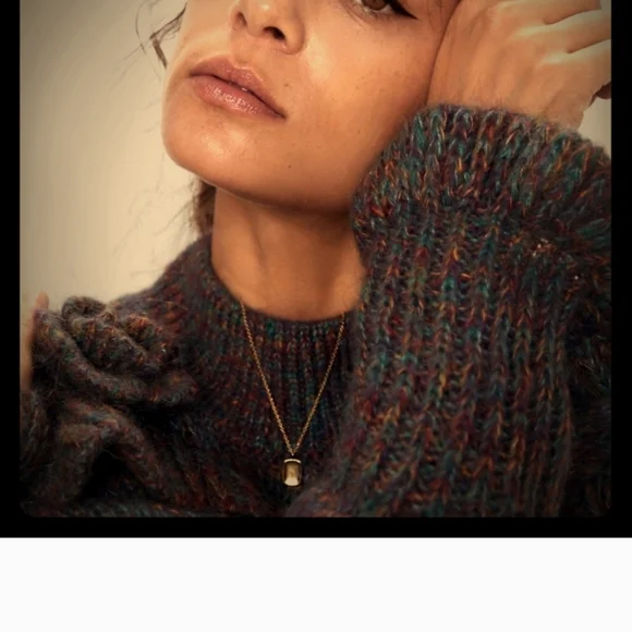 Zara Multicolor Cowl Neck Sweater with Ruffle Detailing - Picture 2 of 5